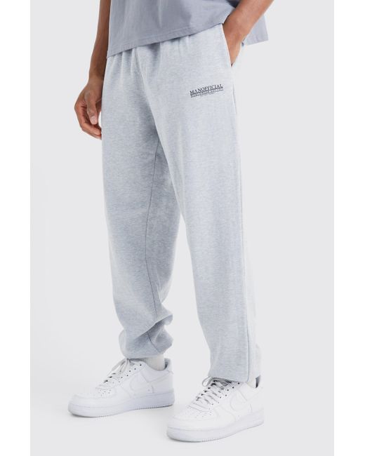 BoohooMAN Man Official Worldwide Oversized Joggers in White for