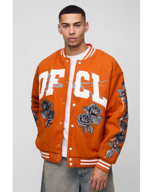 BoohooMAN Oversize Official Rosen-Jacke in Orange für Herren