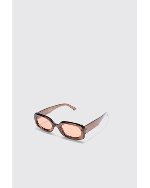 BoohooMAN White Chunky Frame Sunglasses for men