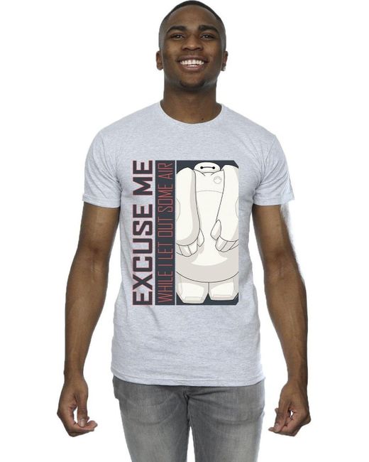 BoohooMAN White Disney Big Hero 6 Baymax Excuse Me Some Air T-shirt for men