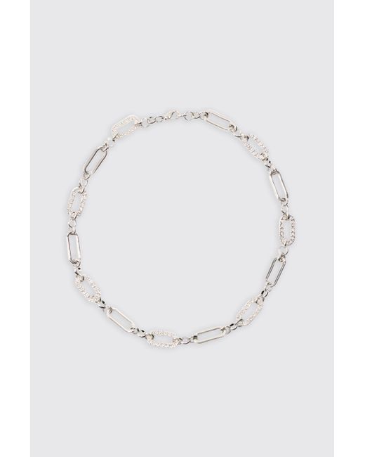 BoohooMAN Chain Link Necklace In Silver in Blue für Herren