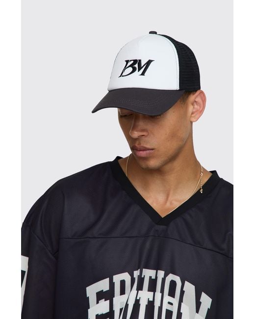 BoohooMAN Blue Bm Trucker Cap for men