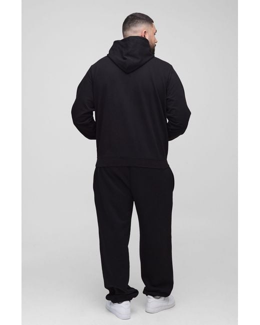 BoohooMAN Blue Plus Lightweight Loopback Regular Fit Basic Hoodie for men