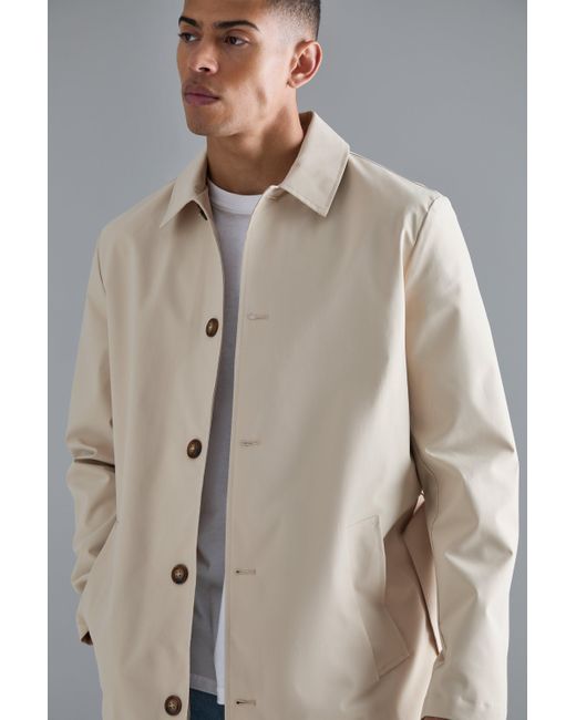 BoohooMAN Gray Classic Belted Trench Coat for men