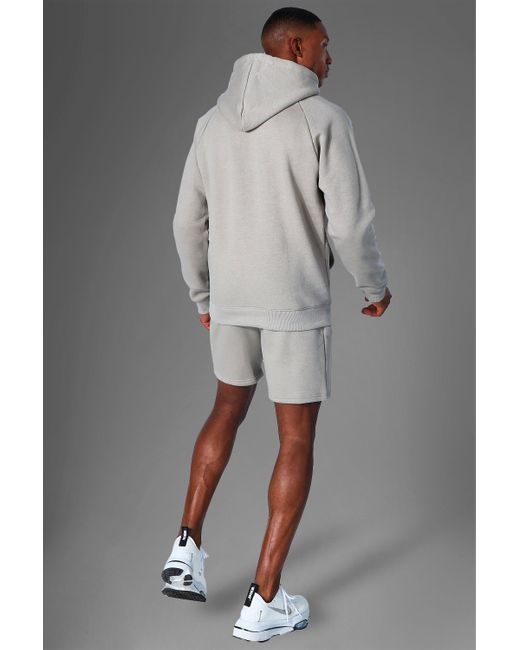 BoohooMAN Man Active Gym Training Hoodie & Short Set in Gray for Men | Lyst