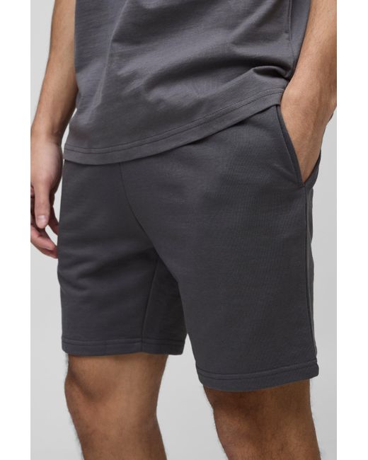 BoohooMAN Kurze Slim-Fit Basic Shorts in Black für Herren