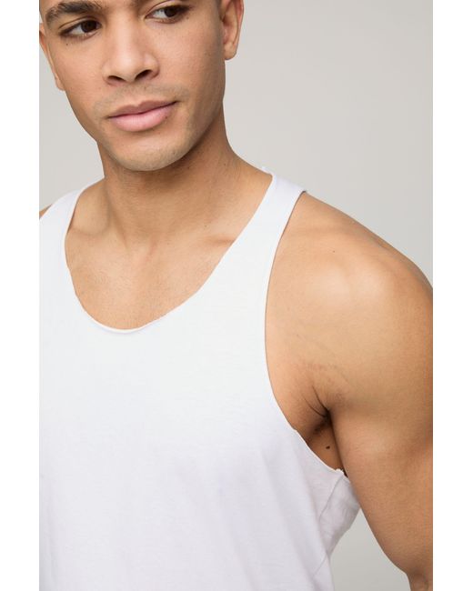 BoohooMAN Basic Racer-Trägerhemd in White für Herren