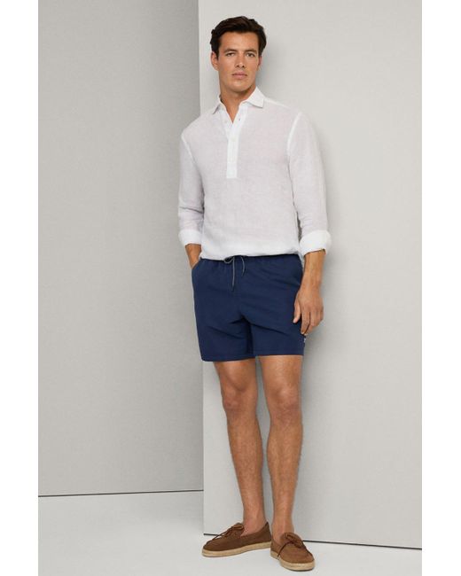BoohooMAN Blue Icon Solid Swimshort Navy for men