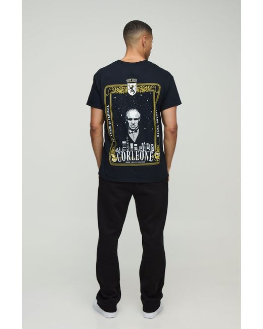 BoohooMAN Oversize T-Shirt mit lizenziertem The Godfather-Print in Black für Herren