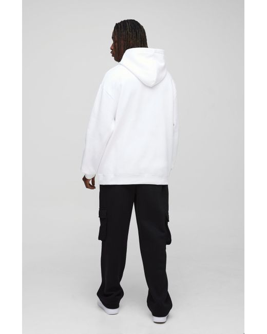 Boohoo White Tall Basic Oversized Over The Head Hoodie
