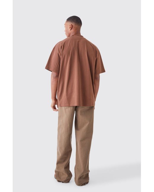 BoohooMAN Oversize Official T-Shirt mit Totenkopf-Print in Brown für Herren