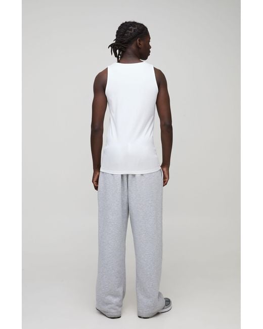 BoohooMAN White Basic Muscle Fit Vest for men