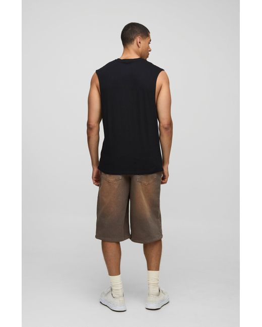 Boohoo Black Regular Fit Korn License Tank
