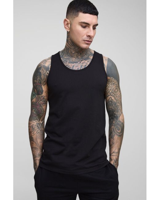 BoohooMAN Blue Tall Regular Fit Basic Vest for men