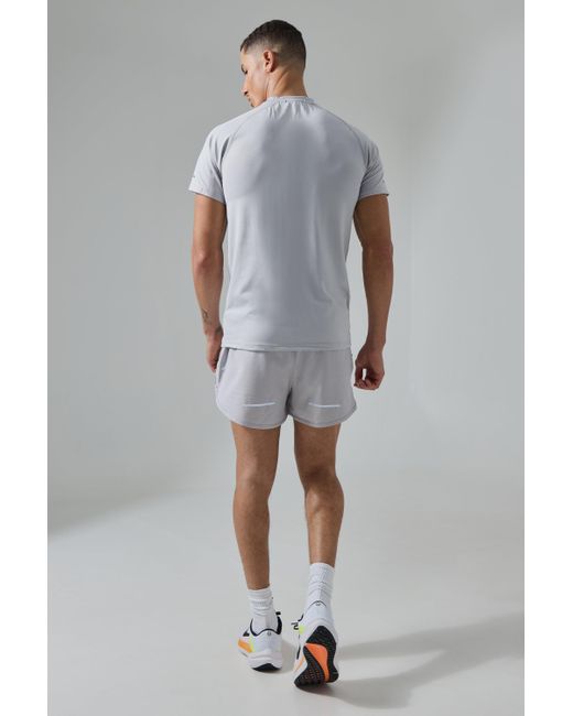 BoohooMAN White Active Reflective Nylon Running Short for men