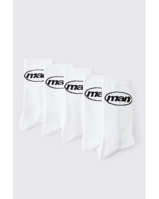 Boohoo White 5 Pack Sport Socks