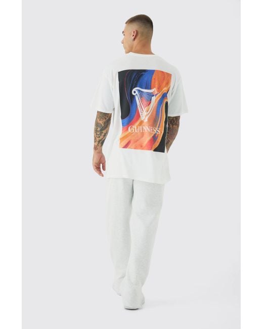 BoohooMAN Blue Oversized Guinness License Print T-Shirt for men