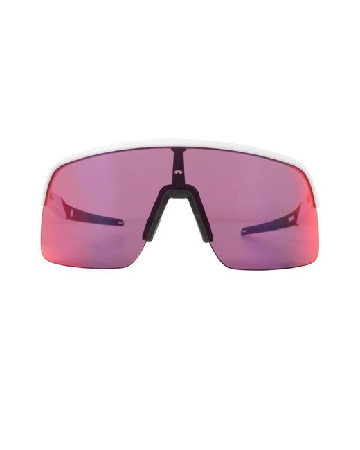 BoohooMAN Purple Oakley Rectangle Matte White Prizm Road Sunglasses for men