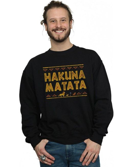 BoohooMAN Black Disney The Lion King Hakuna Matata Sweatshirt for men