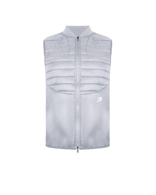 BoohooMAN White Boxraw Zip Up Grey Sleeveless Reflective Logo Nelson Gilet for men