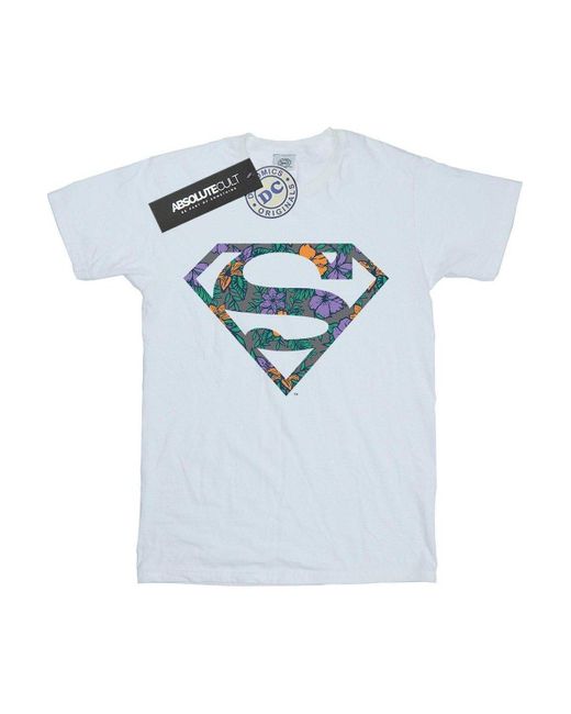 BoohooMAN White Dc Comics Superman Floral Logo 1 T-shirt for men