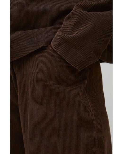 BoohooMAN Tall Washed Cord Relaxed Fit Trousers in Black für Herren