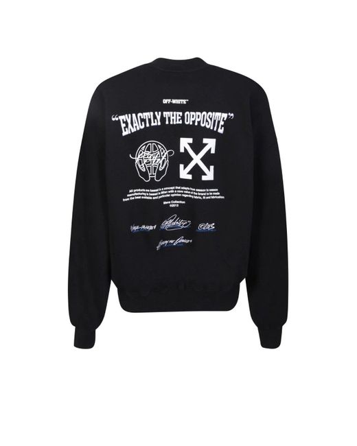 BoohooMAN Off-white Off-white Exact Opposite Boxy Fit Black Sweatshirt for men