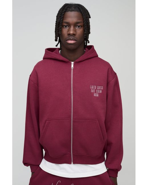 Sudadera Oversize Recta Con Capucha Boohoo de color Red