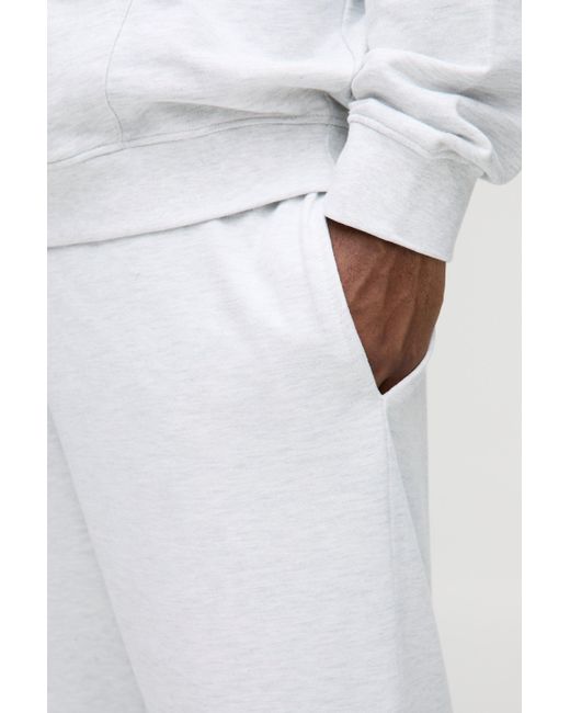 BoohooMAN Plus Basic Jogginghose mit geteiltem Saum in White für Herren