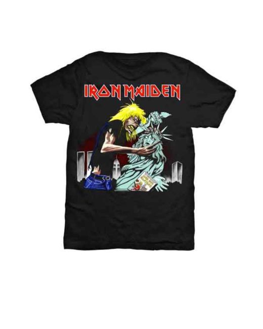 BoohooMAN Black Iron Maiden Eddie Beast Of New York Liberty T Shirt for men