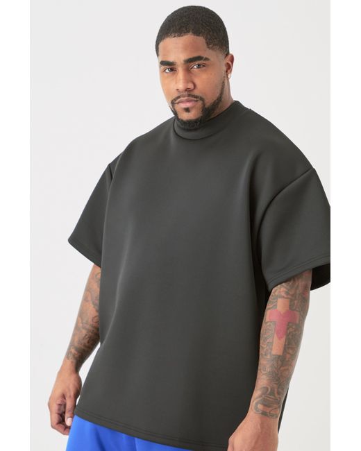 BoohooMAN Black Plus Oversized Scuba T-shirt for men