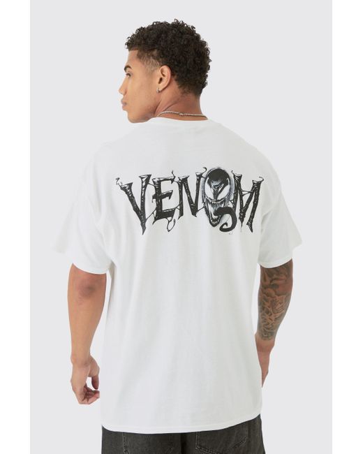 BoohooMAN White Oversized Venom License T-shirt for men