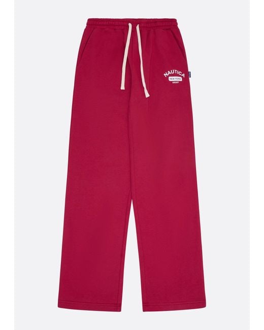 BoohooMAN Red Nautica Krost X Nautica Logo Sweat Pants for men