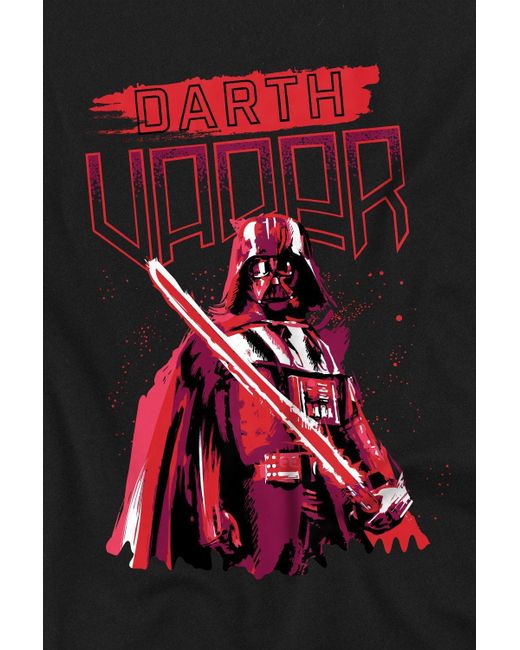 BoohooMAN Red Star Wars Star Wars Paint Vader Mens T-shirt Black for men
