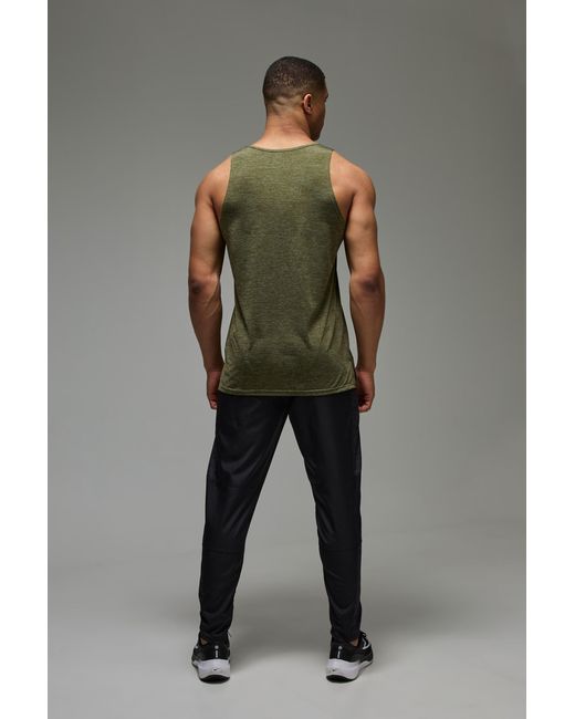 BoohooMAN Green Active Breathable Regular Fit Marl Undershirt for men