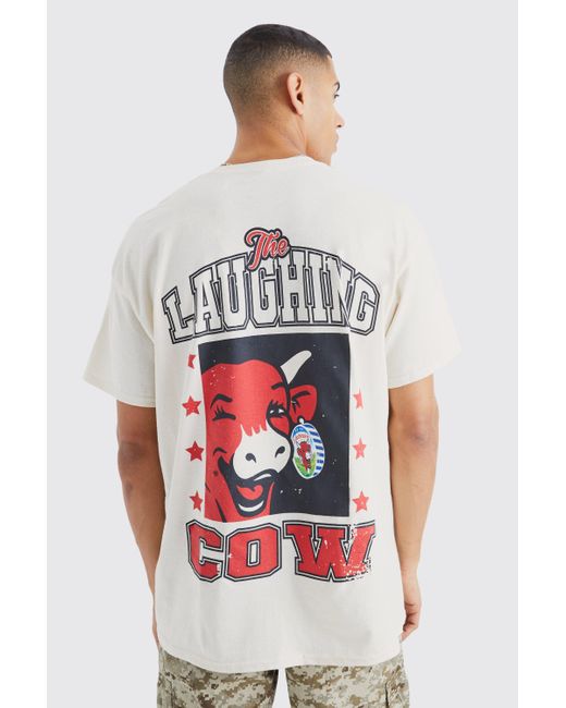 BoohooMAN Oversize T-Shirt mit lizenziertem Laughing Cow Print in Red für Herren