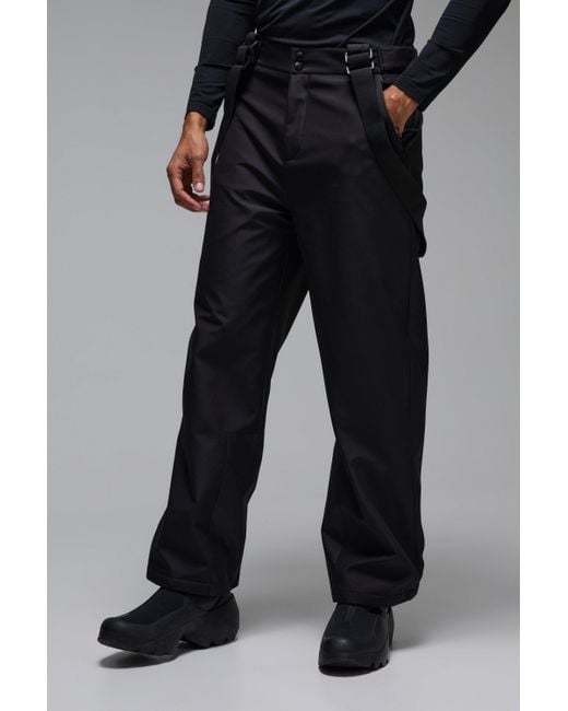 BoohooMAN Black Man Active Detachable Strap Ski Trousers for men