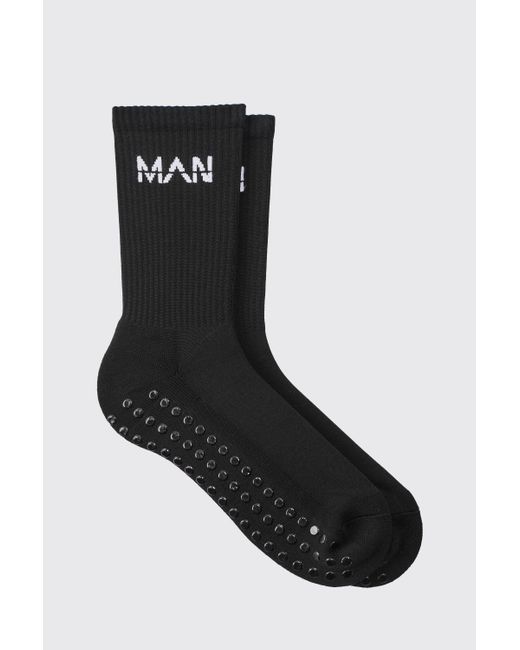 BoohooMAN Black Active Training Grip Crew Socks for men