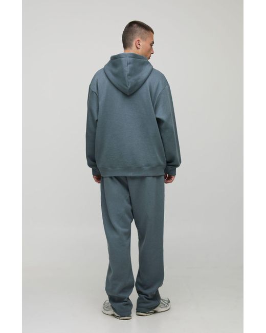BoohooMAN Blue Basic Oversized Zip Through Hoodie for men