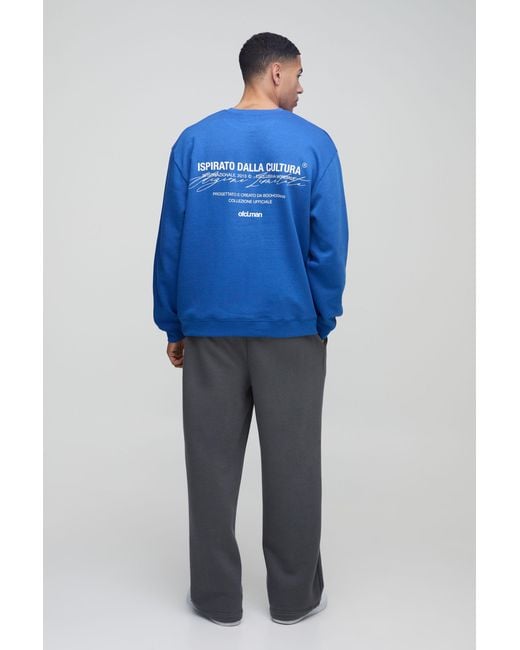 BoohooMAN Blue Oversized Ofcl Man Basic Sweater for men