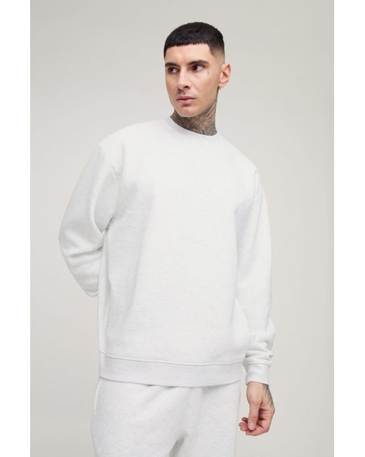 Sudadera Tall Oversize Básica Con Cuello De Caja De 330G/M2 Boohoo de color White