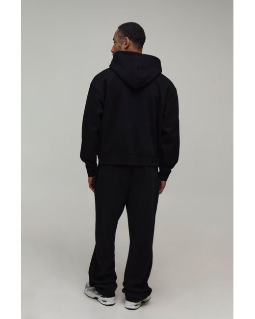 BoohooMAN Blue Basic Oversized Boxy Zip Through Hoodie for men