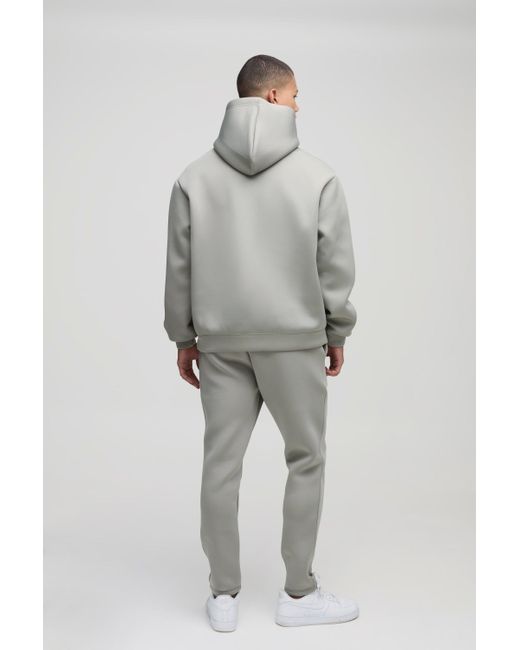 Boohoo Gray Slim Tapered Bonded Scuba Joggers