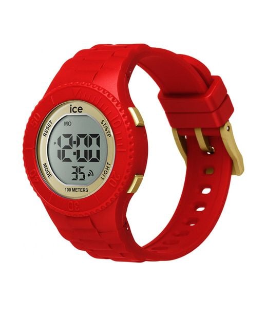 BoohooMAN Red Ice-watch 021620 Ice Digit 35mm Quartz Watch for men