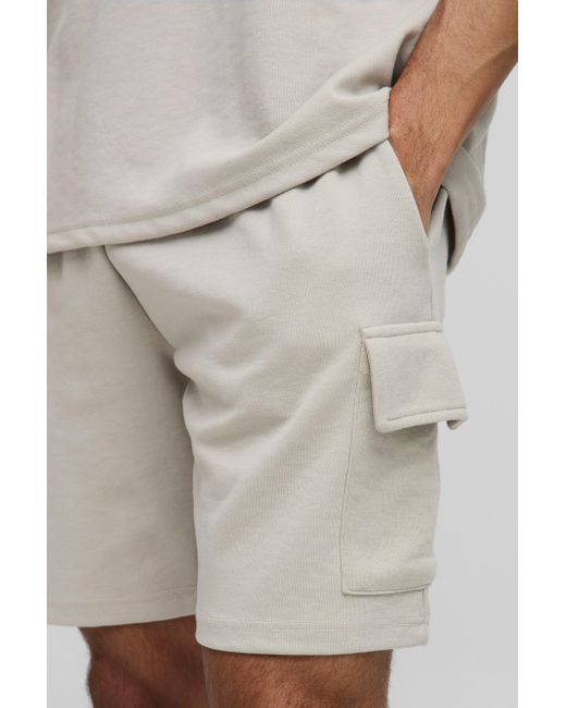 BoohooMAN Lockere Cargo-Shorts in Natural für Herren