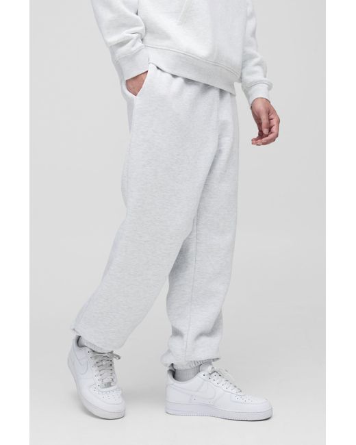 BoohooMAN Tall lockere Basic Jogginghose in White für Herren