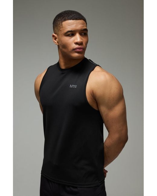 BoohooMAN Man Active reflektierendes Performance vesttop in Black für Herren