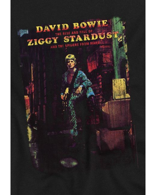 BoohooMAN David Bowie David Bowie Ziggy Stardust Album Mens Long Sleeve T Shirt, Black for men