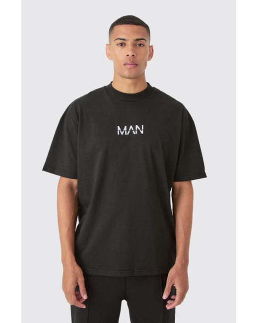BoohooMAN Black Signature Oversized Heavy T-shirt for men