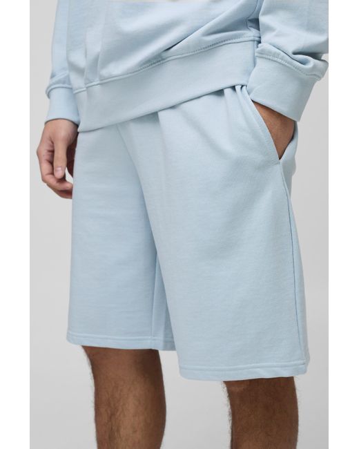 BoohooMAN Mittellange Oversize Basic Shorts in Blue für Herren